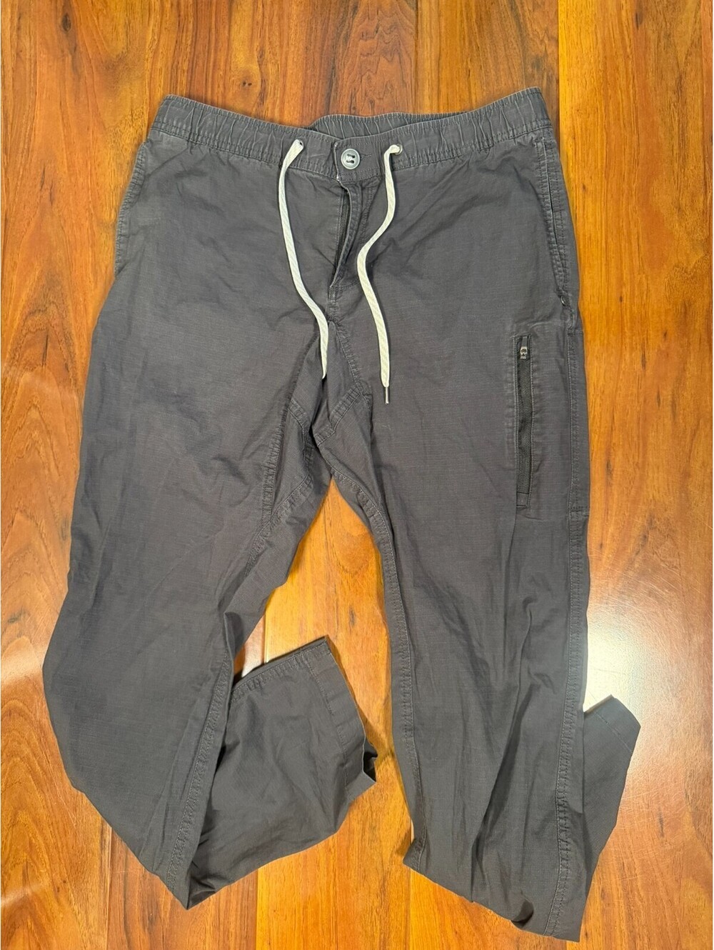 Vuori Ripstop Climber Pants Gray Camo Stretch Pockets Outdoor Casual Large V412